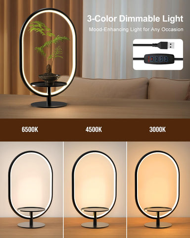 Fayabuy bedside lamp with storage tray adds minimalist style and organized space