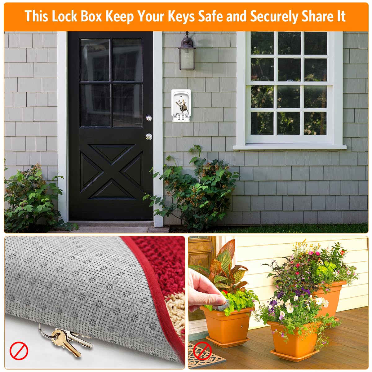 Fayleeko lock box weatherproof ABS shell protecting keys outside all seasons