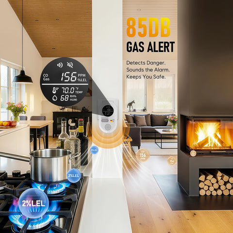 FayLuron 85dB alarm and strobe provide clear alerts.