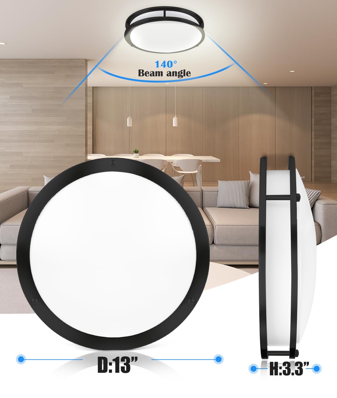 Faymart Lighting 5CCT LED ceiling light with adjustable color temperature
