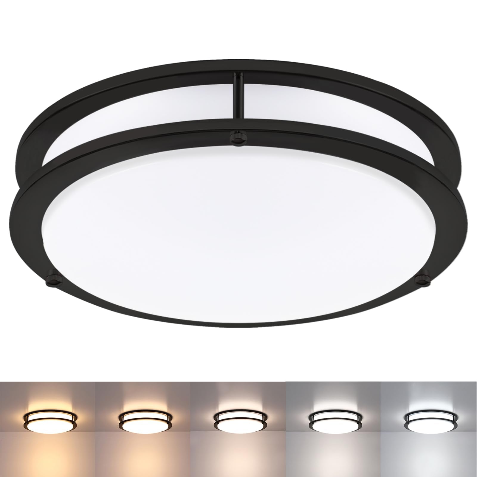 Faymart Lighting black flush mount ceiling light with a 13-inch diameter for modern spaces