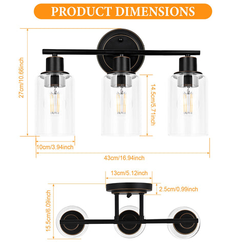 Faymart Lighting oil rubbed bronze 3-light wall sconce with metal frame adds vintage charm.