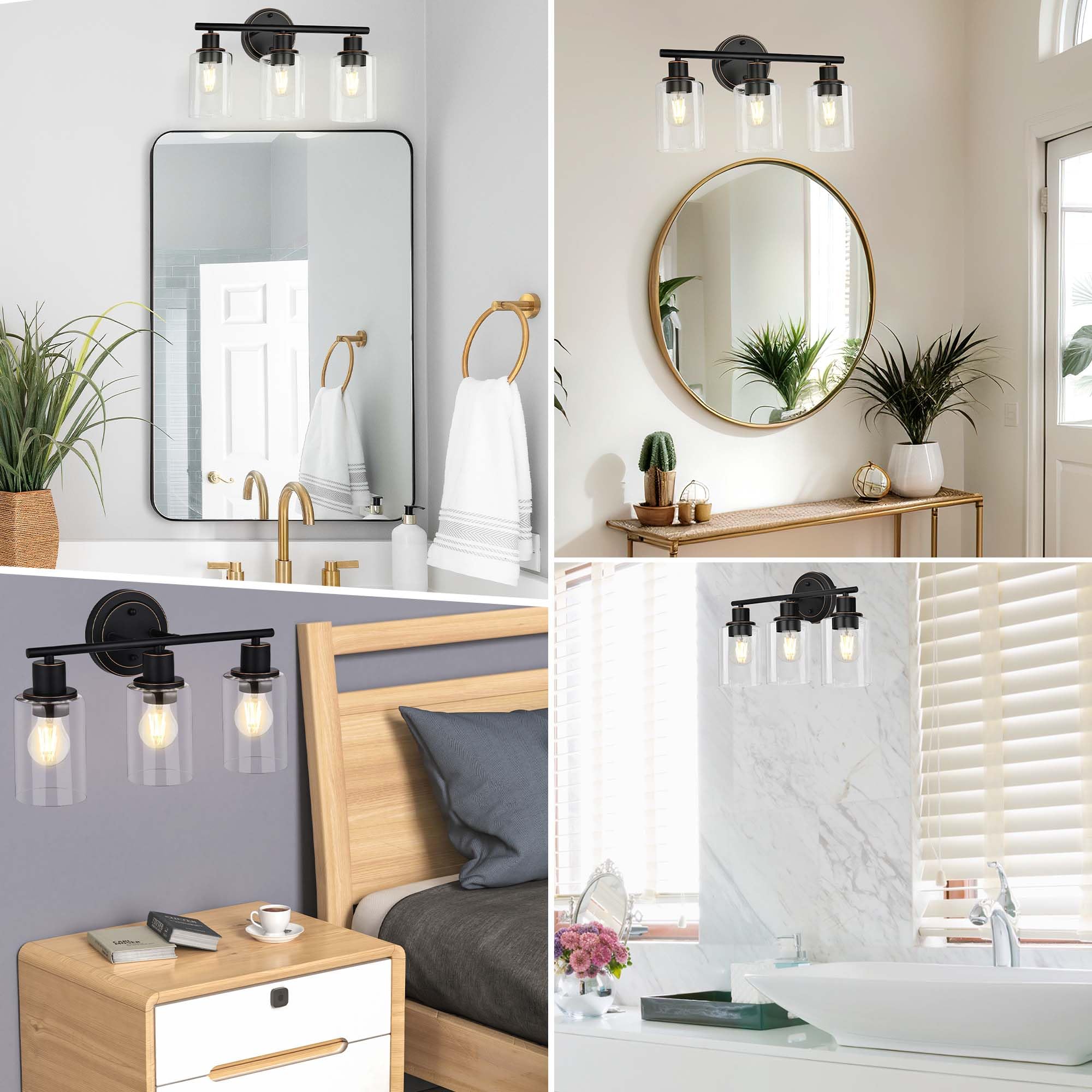 Faymart Lighting easy-install vanity light suitable for up or down mounting.