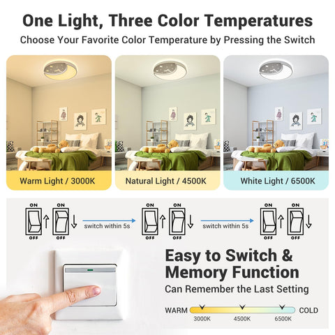 FAYOTAT color temperature control demonstrates warm to daylight options for mood lighting.