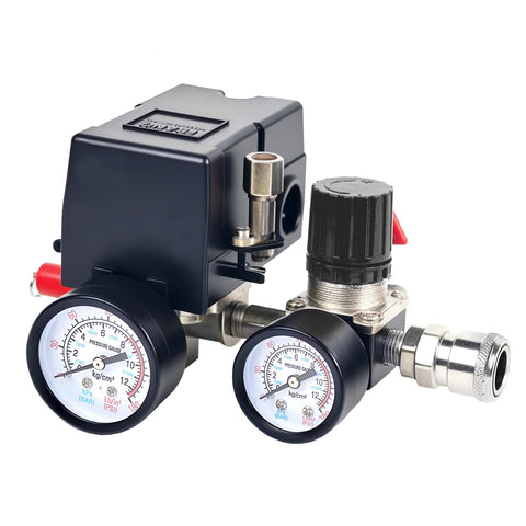 FBANG air compressor switch assembly with regulator for precise control in workshops.