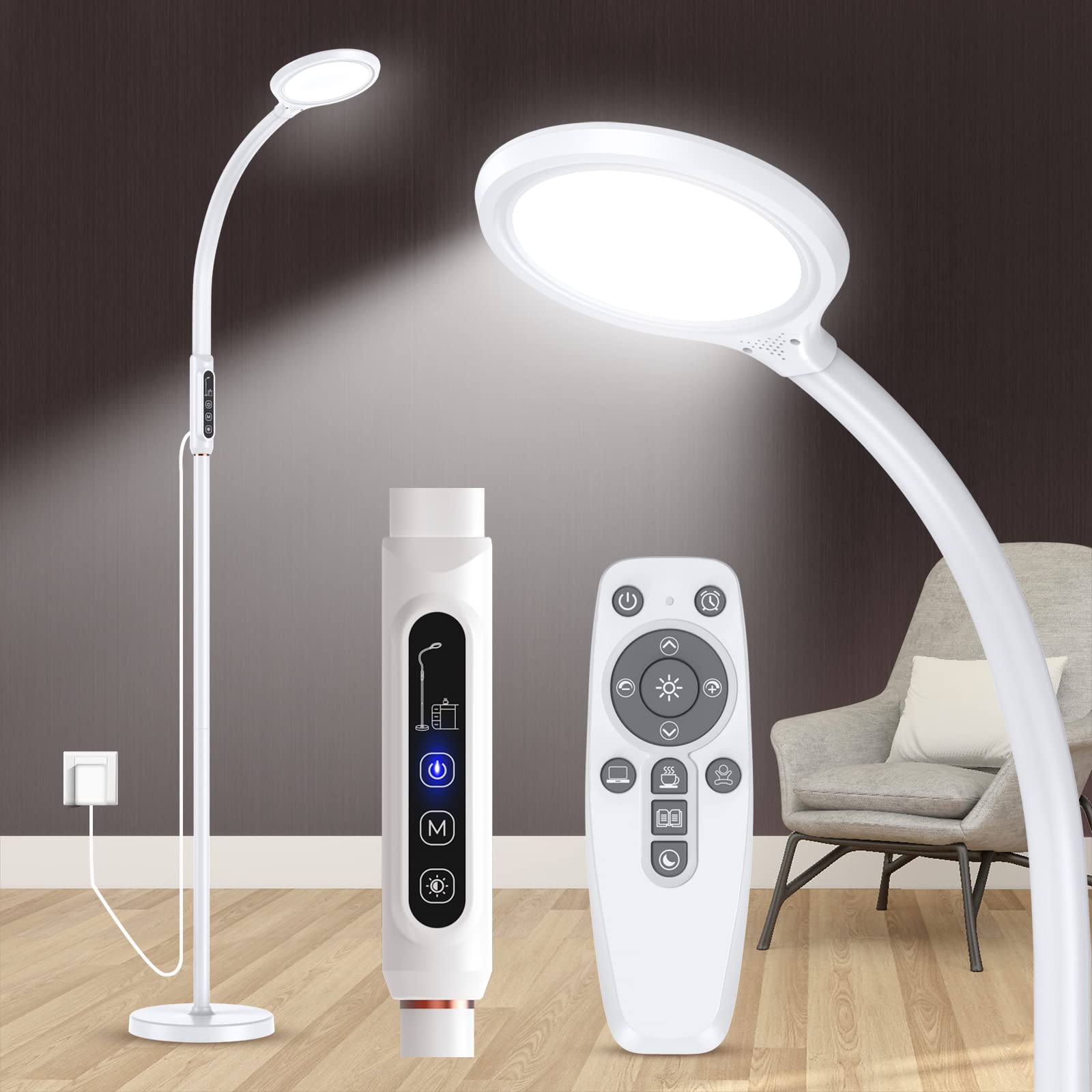 FBBJFF light therapy lamp front view with 11,000 lux daylight for energizing mornings