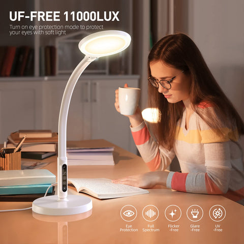 FBBJFF light therapy lamp with gooseneck offers precise light positioning