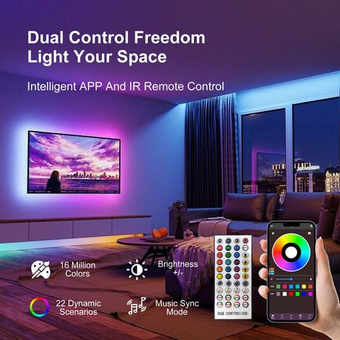 FBY LED strip adhesive back enables quick installation on clean surfaces