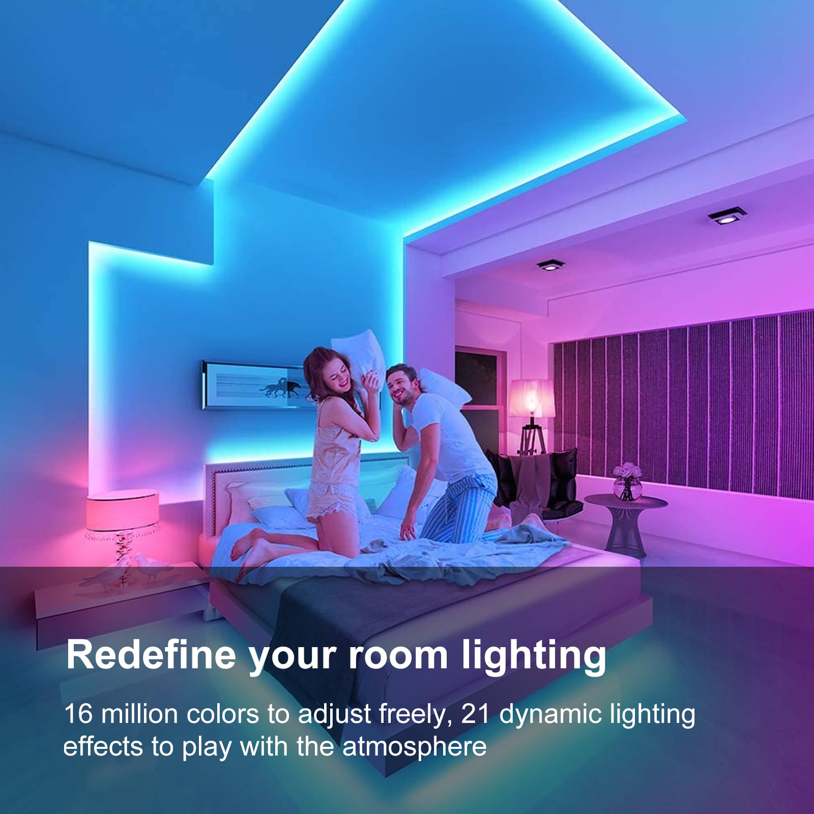 FBY 16-million-colors LED strip for vibrant room ambience
