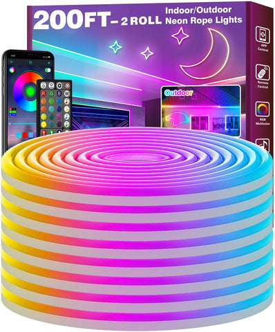 FBZ 200ft LED rope light bundle for versatile room mood lighting