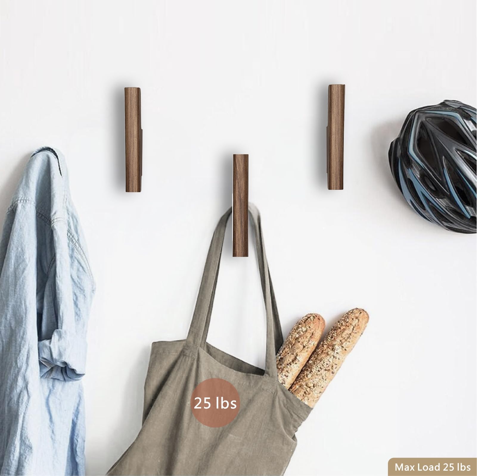 FCOWK walnut entryway hook blends Scandinavian style with everyday utility.