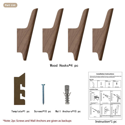 FCOWK wooden wall hook decorative focal point for living rooms and hallways.