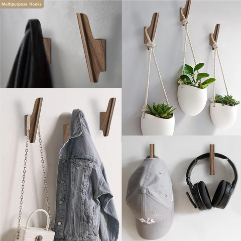 FCOWK walnut bathroom towel hook offers practical organization in compact spaces.