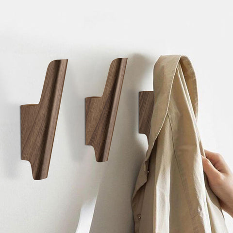 FCOWK walnut hat hook wall design adds organization and warm decorative touch.