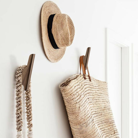 FCOWK walnut purse hook wall supports bags securely while adding rustic charm.