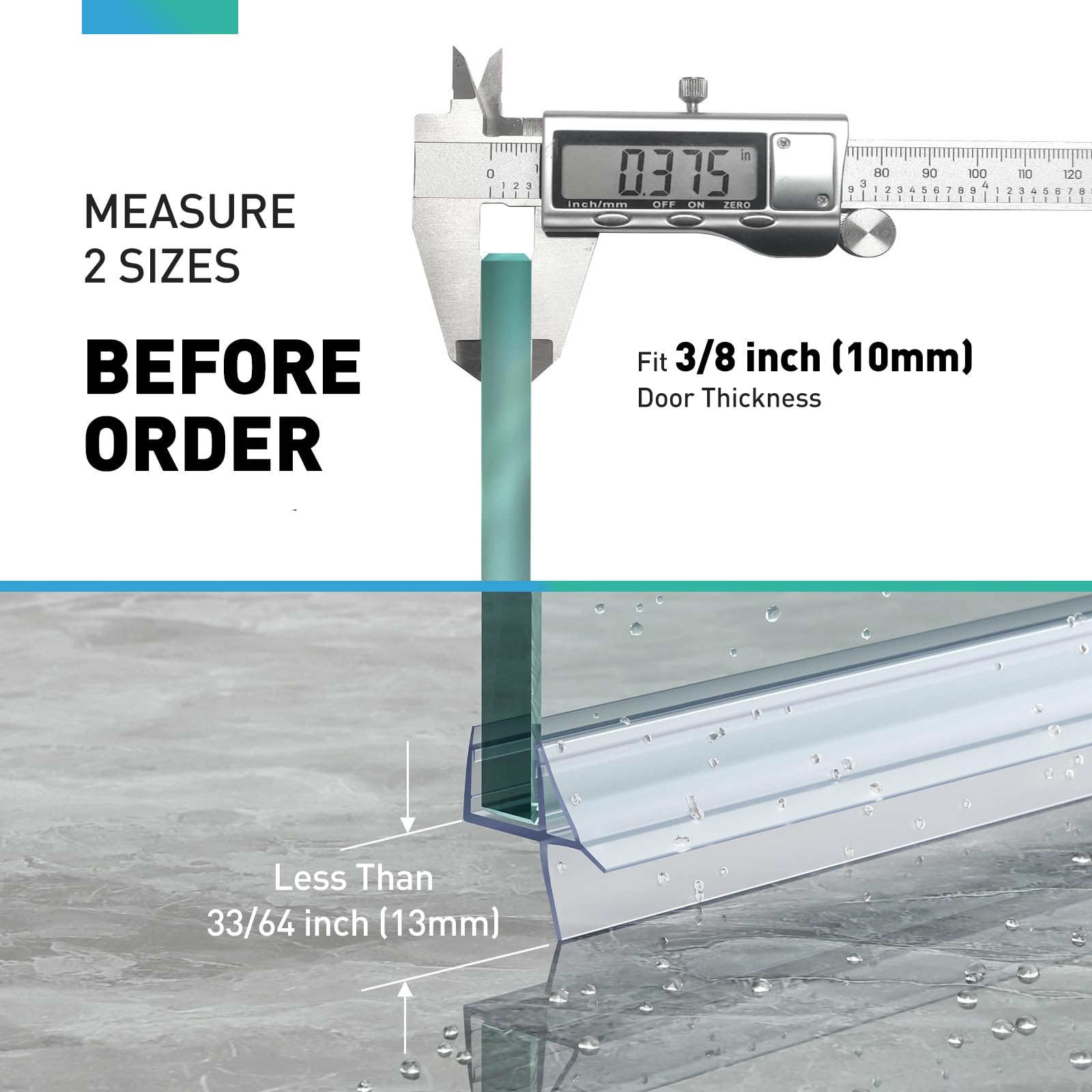FCSOTSPS bottom weep 13 mm seal maintains door alignment