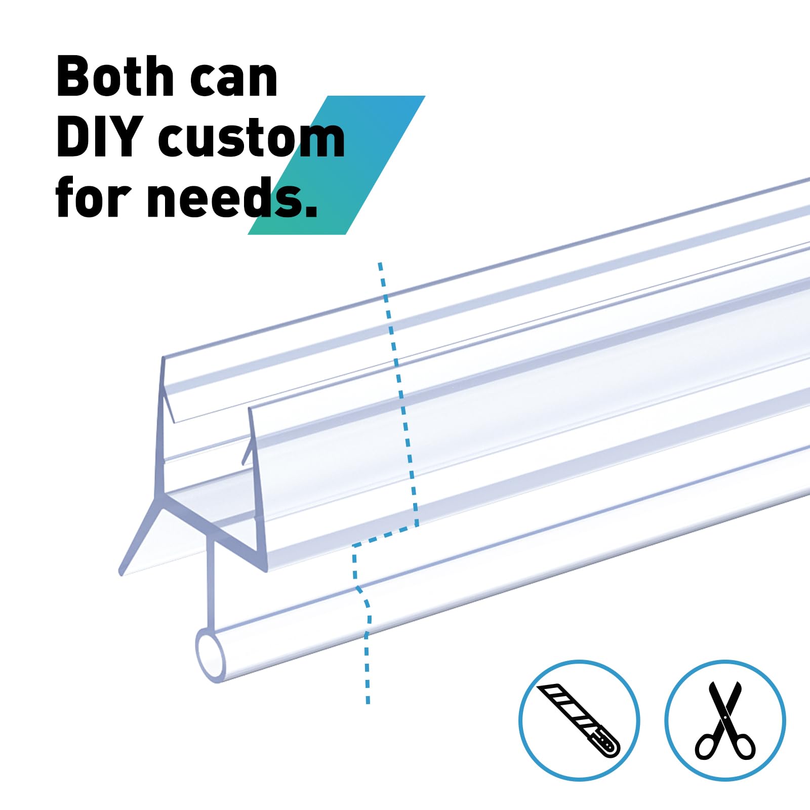 FCSOTSPS easy-install shower door seal for tool-free setup