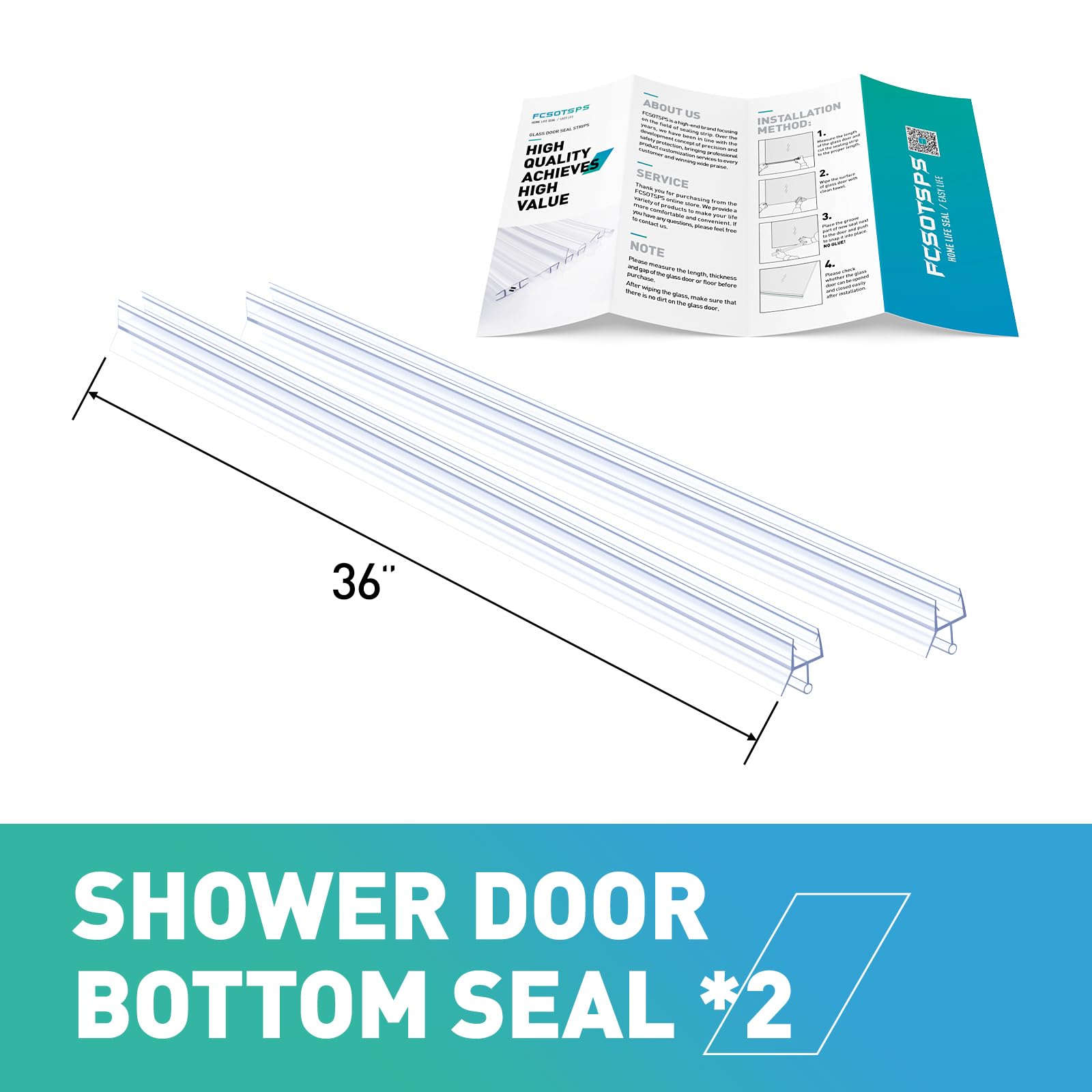 FCSOTSPS frameless glass seal strip with 11mm drip rail to prevent leaks