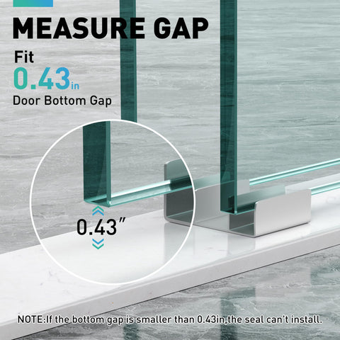 FCSOTSPS frameless glass door seal strip applying a water barrier on clear glass