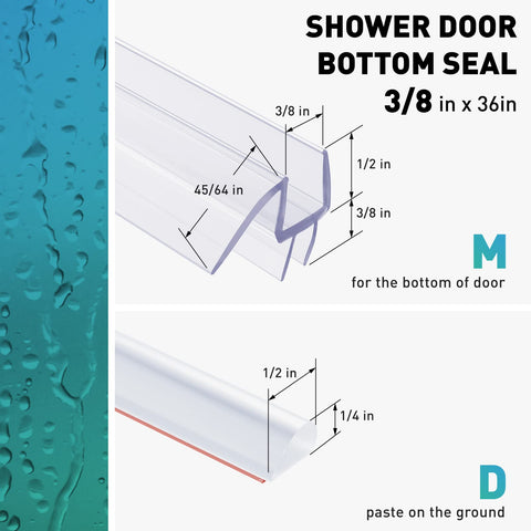 FCSOTSPS M-type seal shown for frameless door compatibility