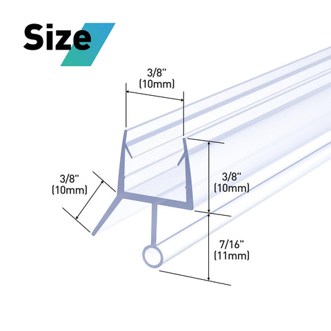 FCSOTSPS shower door sweep 3/8-inch glass, reduces splash on swing doors