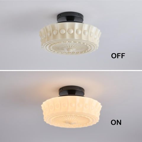 FCTWAKS ceiling light with E26 ceramic socket supports various bulbs.