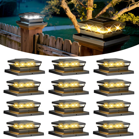 FEACORT solar post cap lights in warm white for cozy outdoor ambiance