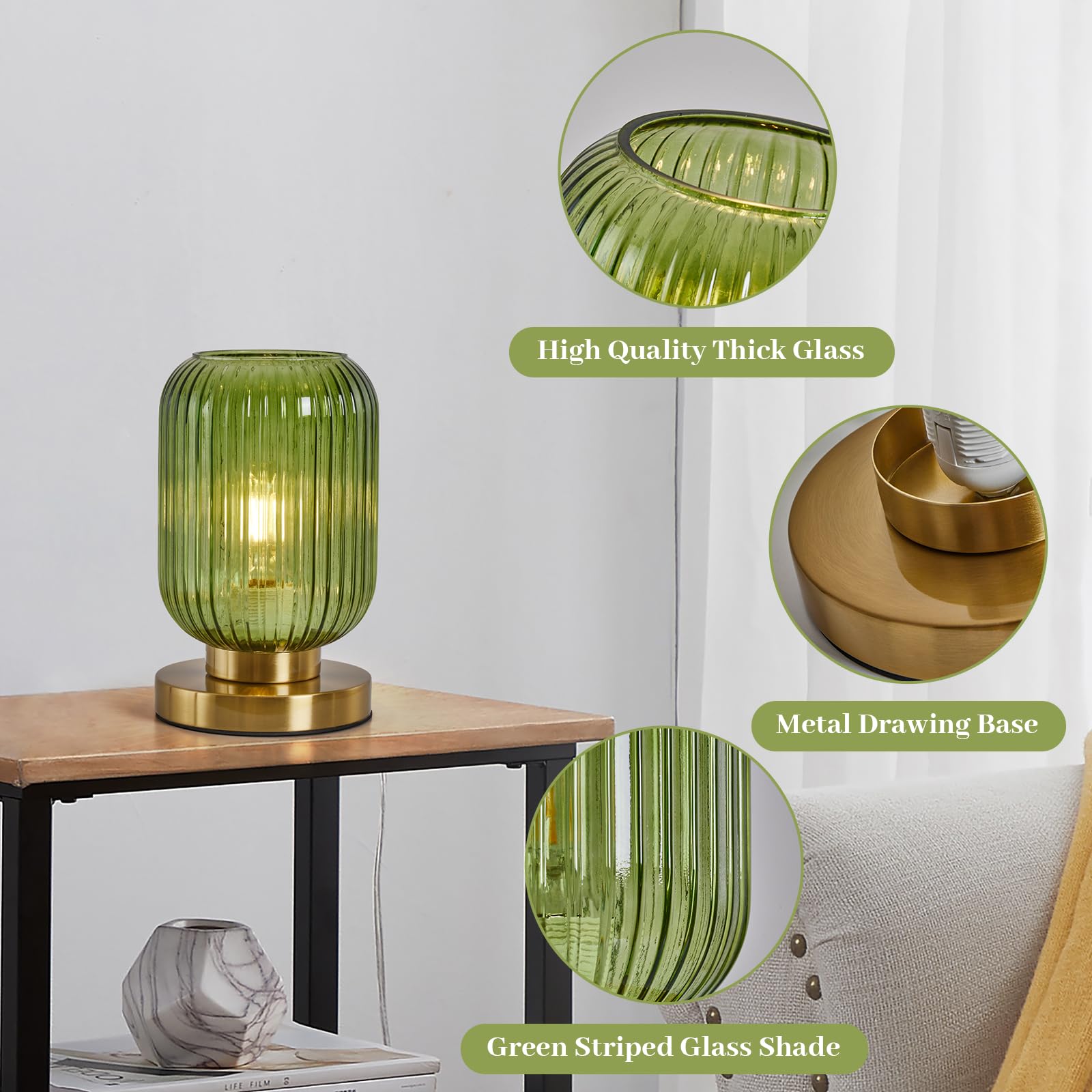Feasey bedside lamp with long cord for flexible placement