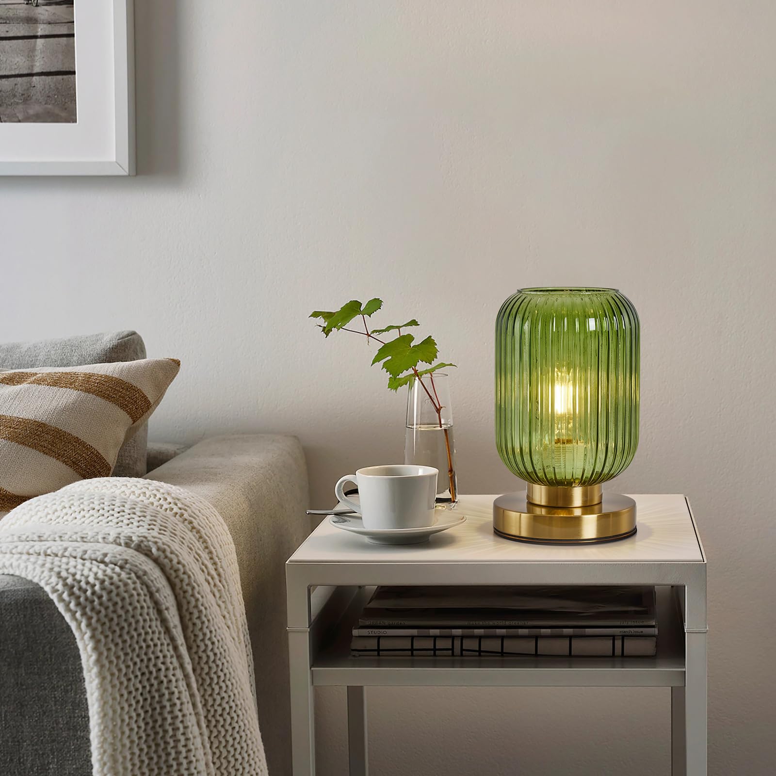 Feasey glass lamp works with standard bulbs for upgrades