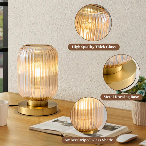 Feasey plug-in lamp with long cord enables flexible placement.