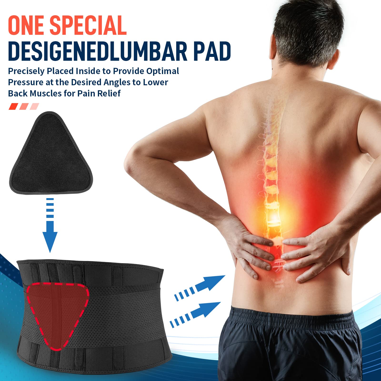 FEATOL back brace breathable fabric close-up for all-day comfort