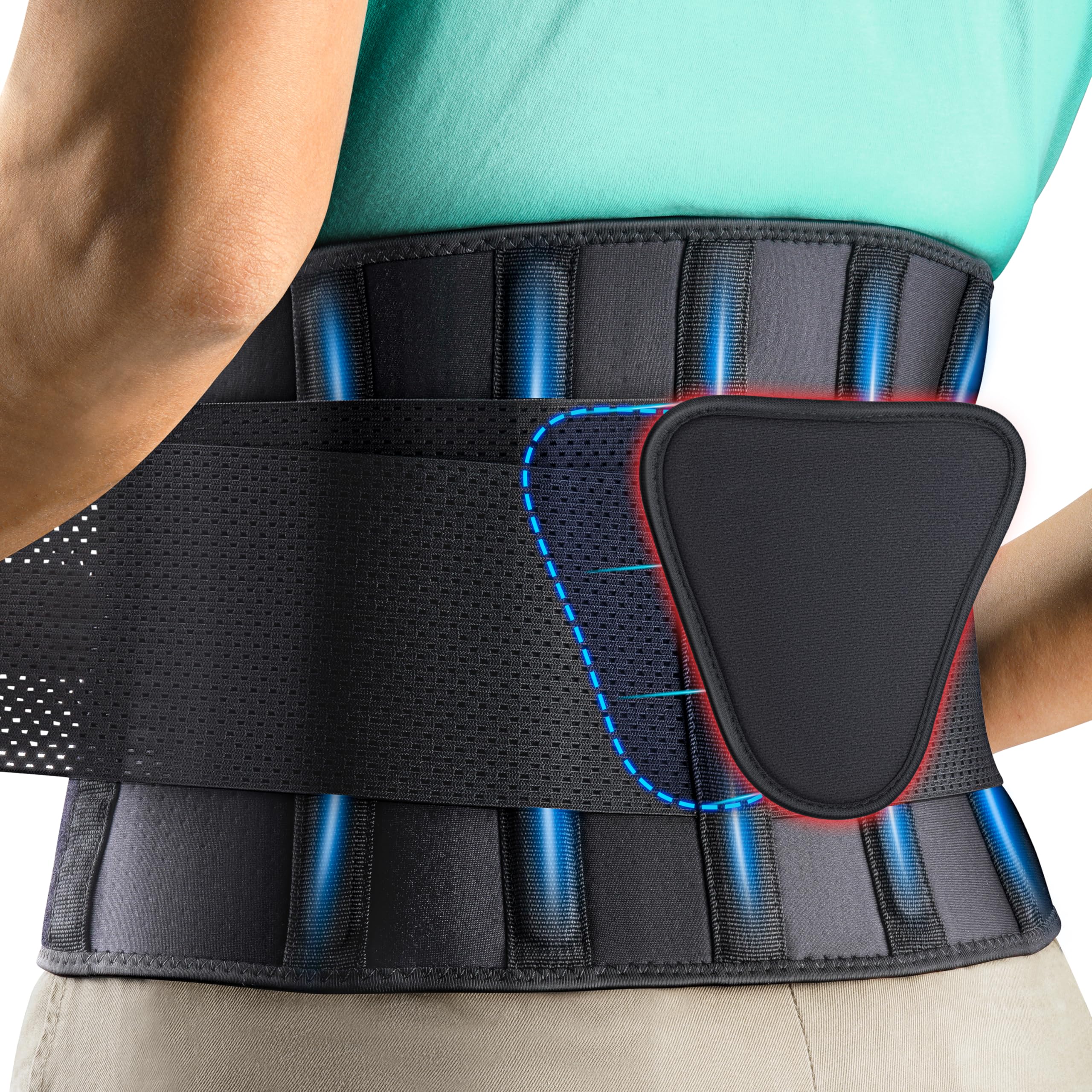 FEATOL back brace lower-back-pain-relief supports daily activities.