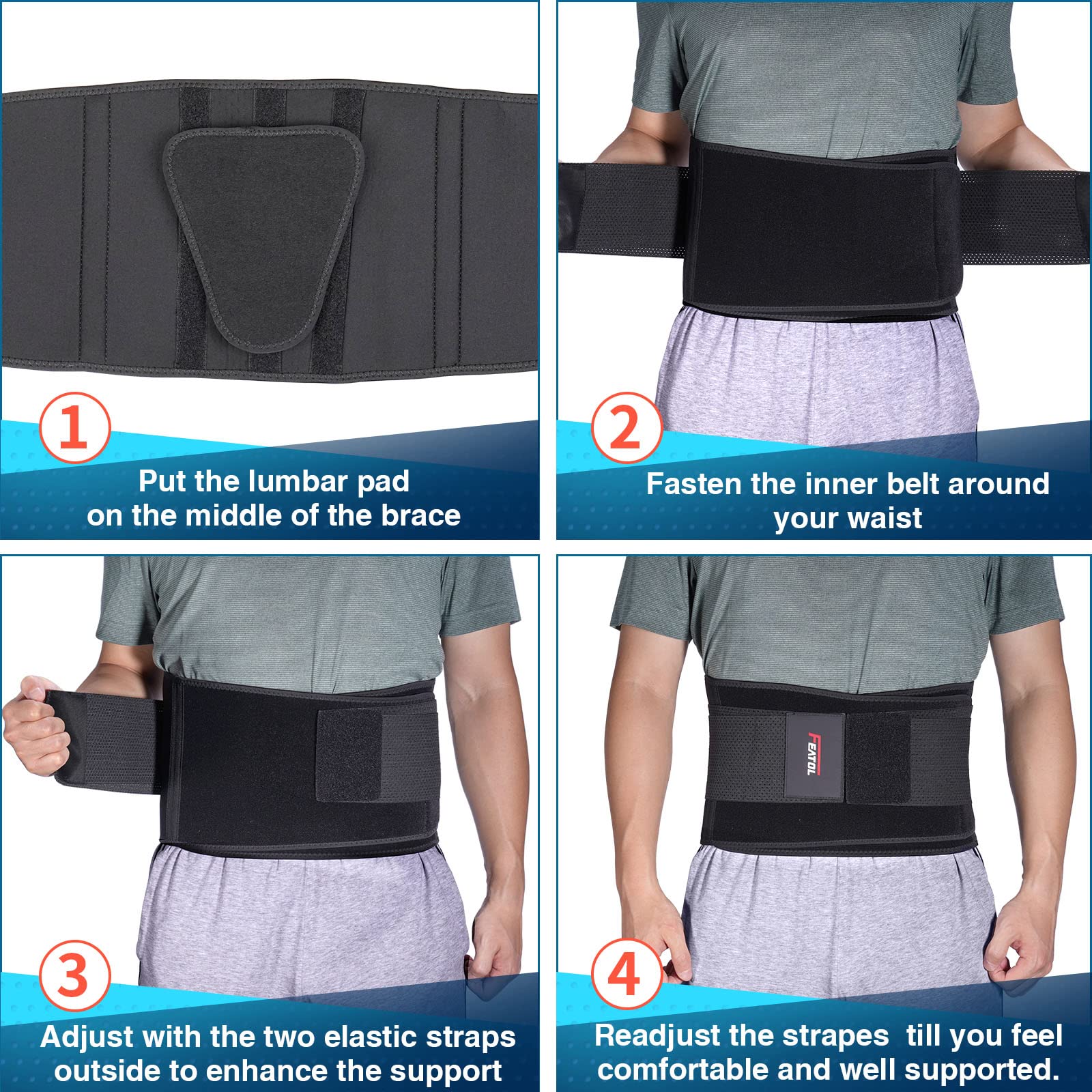 FEATOL back brace ideal for scoliosis and daily activities