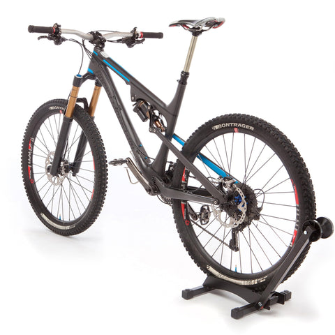 Feedback Sports RAKK bike stand, side view, modular spacing for multiple bikes.