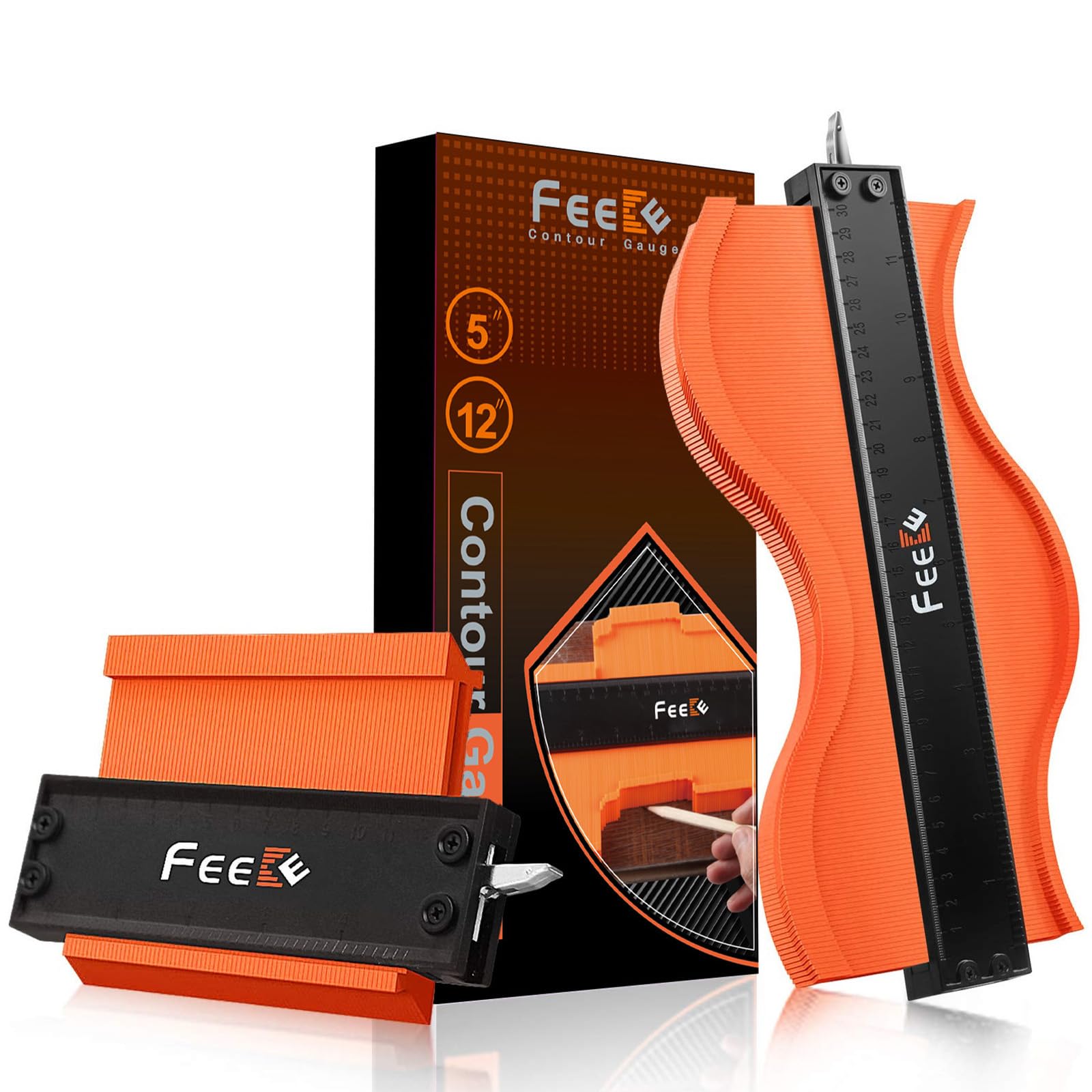 Feeke Contour Gauge 12-5 inch with locking feature for accurate tracing