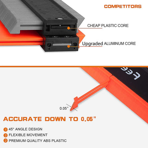 Feeke contour gauge in use on a curved surface for shape transfer
