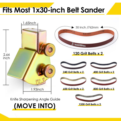 Feekoon belts in grits 120 to 1200 provide rough shaping through fine honing