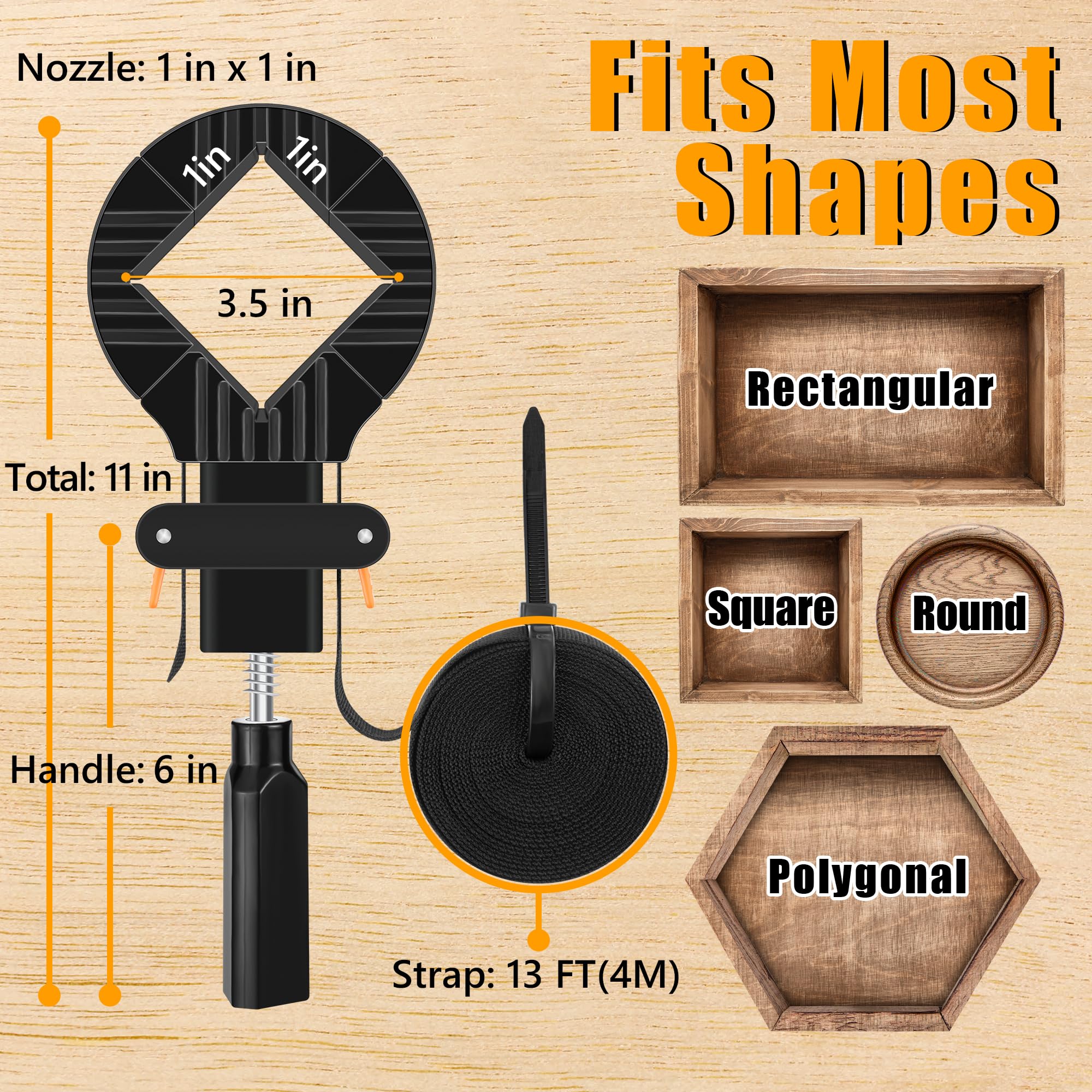 Feekoon 13 ft belt length reaches large frames and tables smoothly.
