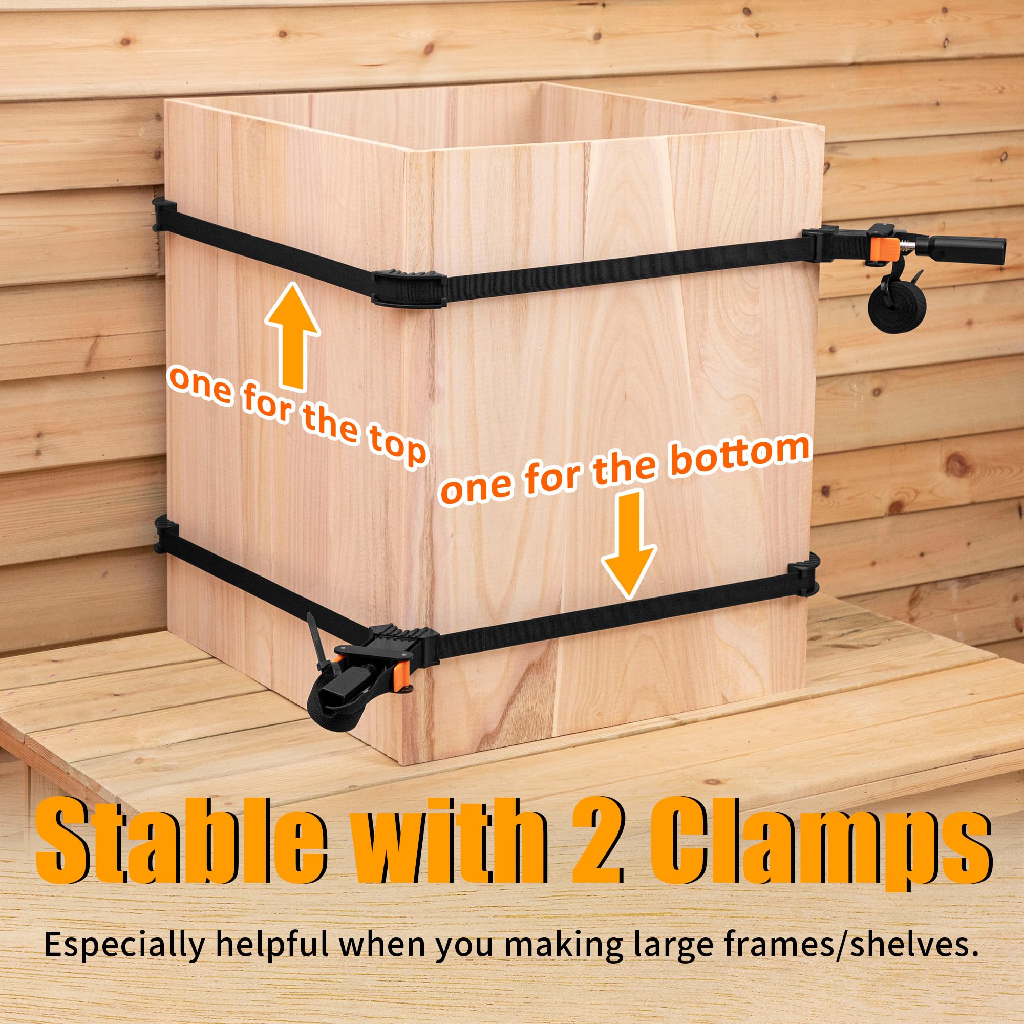 Feekoon clamps with four corner braces for precise right-angle framing