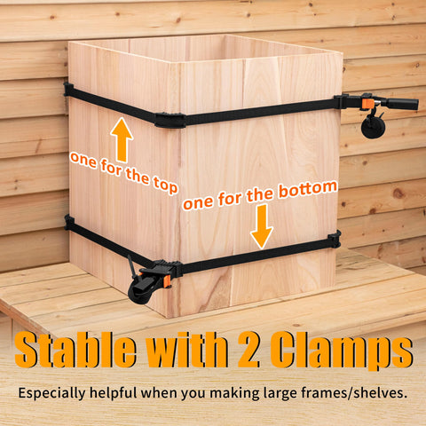 Feekoon clamps with four corner braces for precise right-angle framing