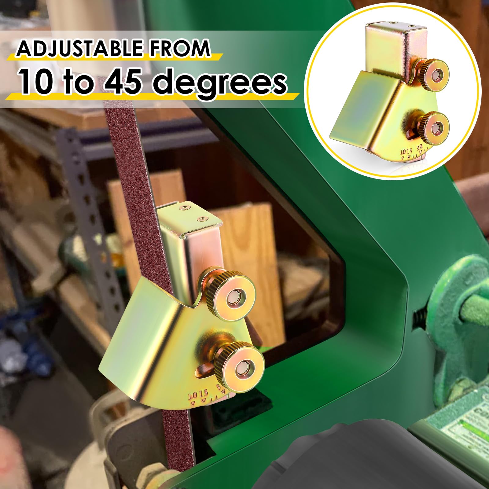 Feekoon easy-install knife sharpening jig lets you switch belts without removing the guide