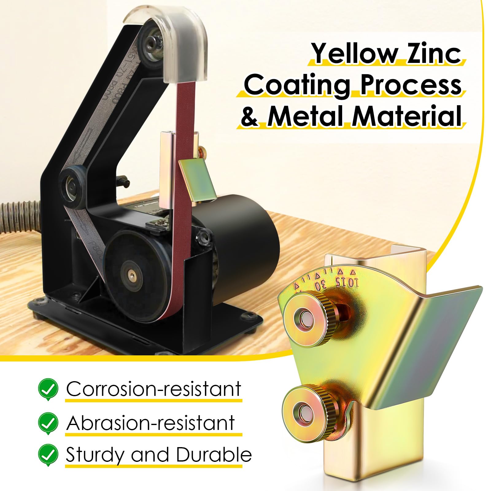 Feekoon yellow zinc-coated angle guide resists corrosion and wear for durable performance