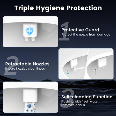 FEELSO bidet with ABS body and stainless hose for durability