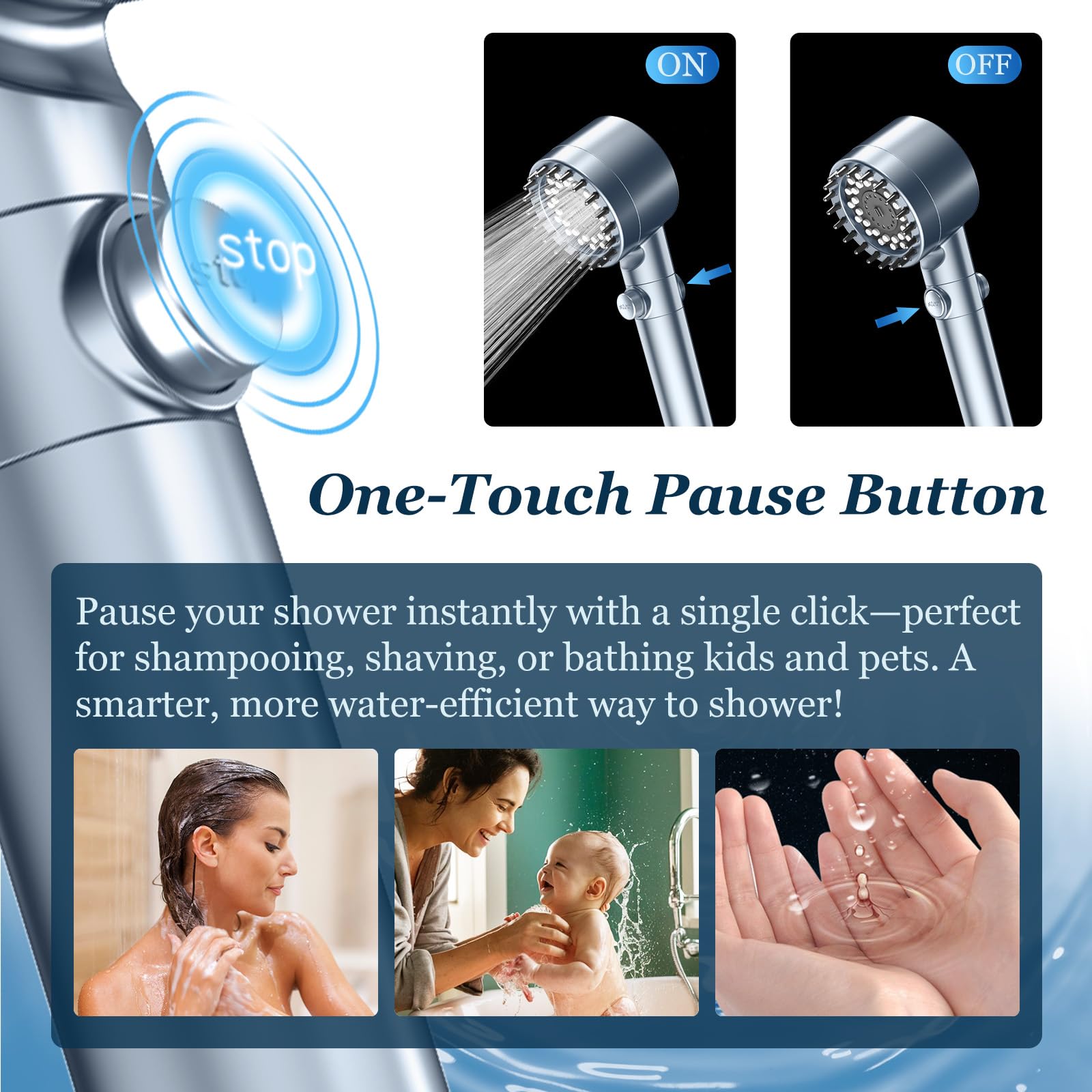 FEELSO anti-clog nozzles maintain steady water flow in hard water conditions.
