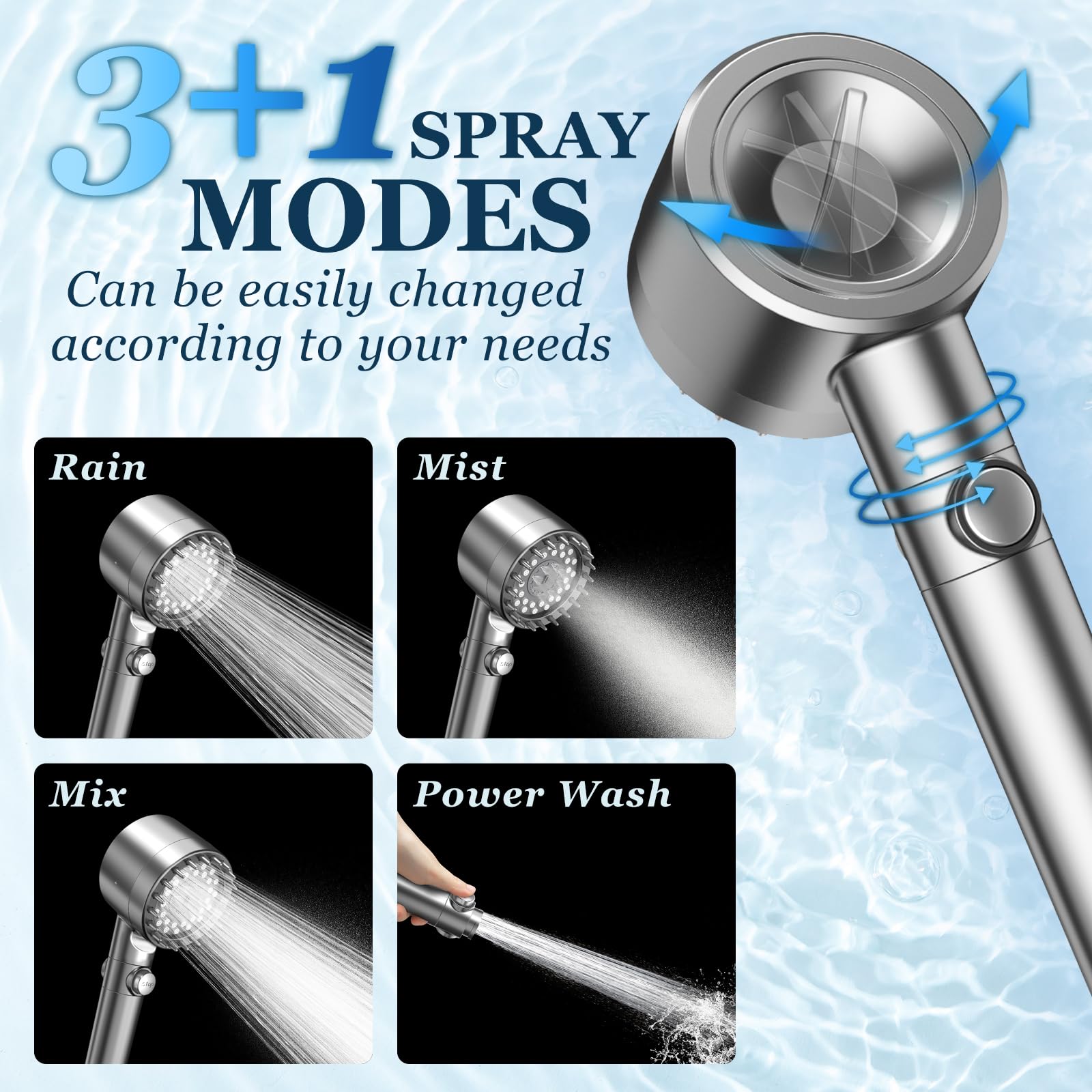 FEELSO filtered shower head easy installation fits standard shower arms