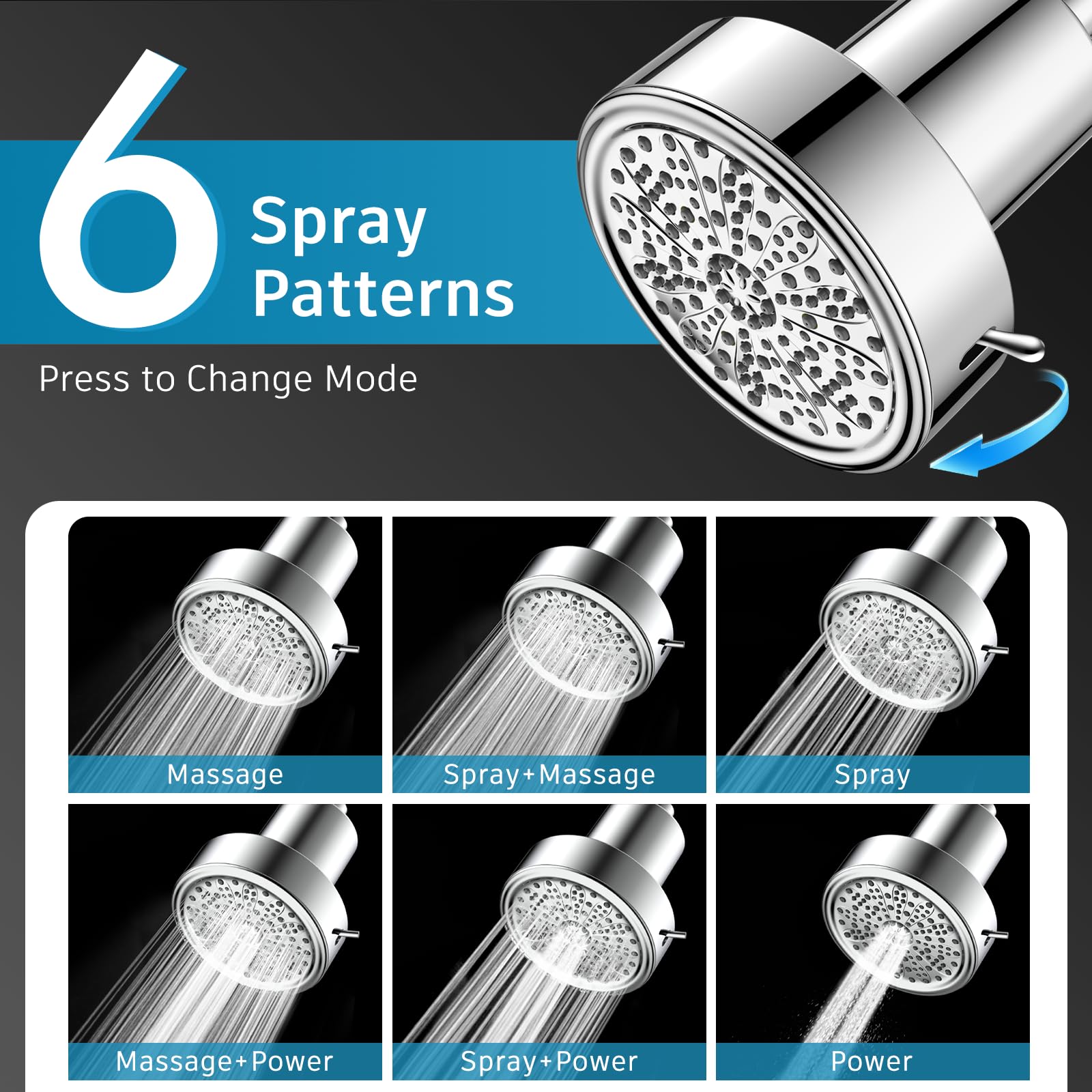 FEELSO Filtered Shower Head designed for hard water with reduced mineral buildup