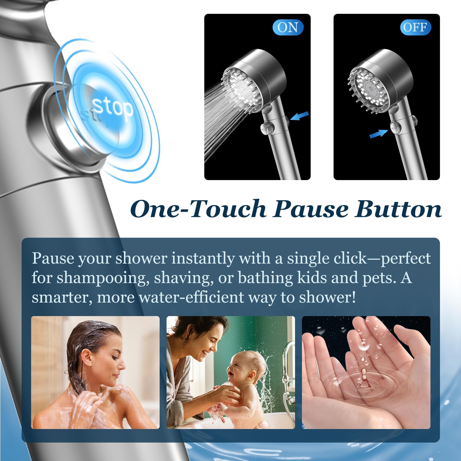 FEELSO filtered shower head four spray modes for customized comfort