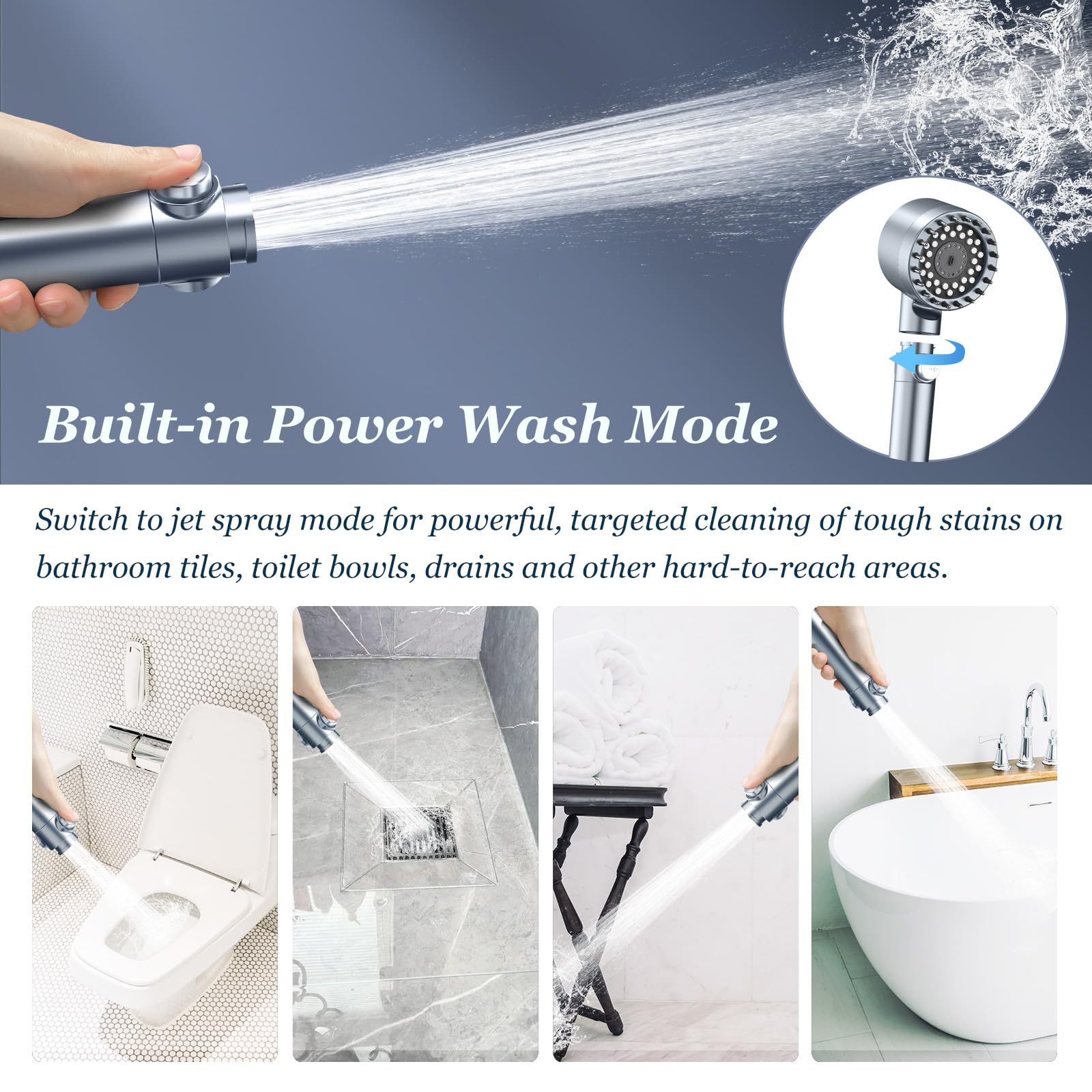FEELSO four-spray settings offer customizable shower experiences.
