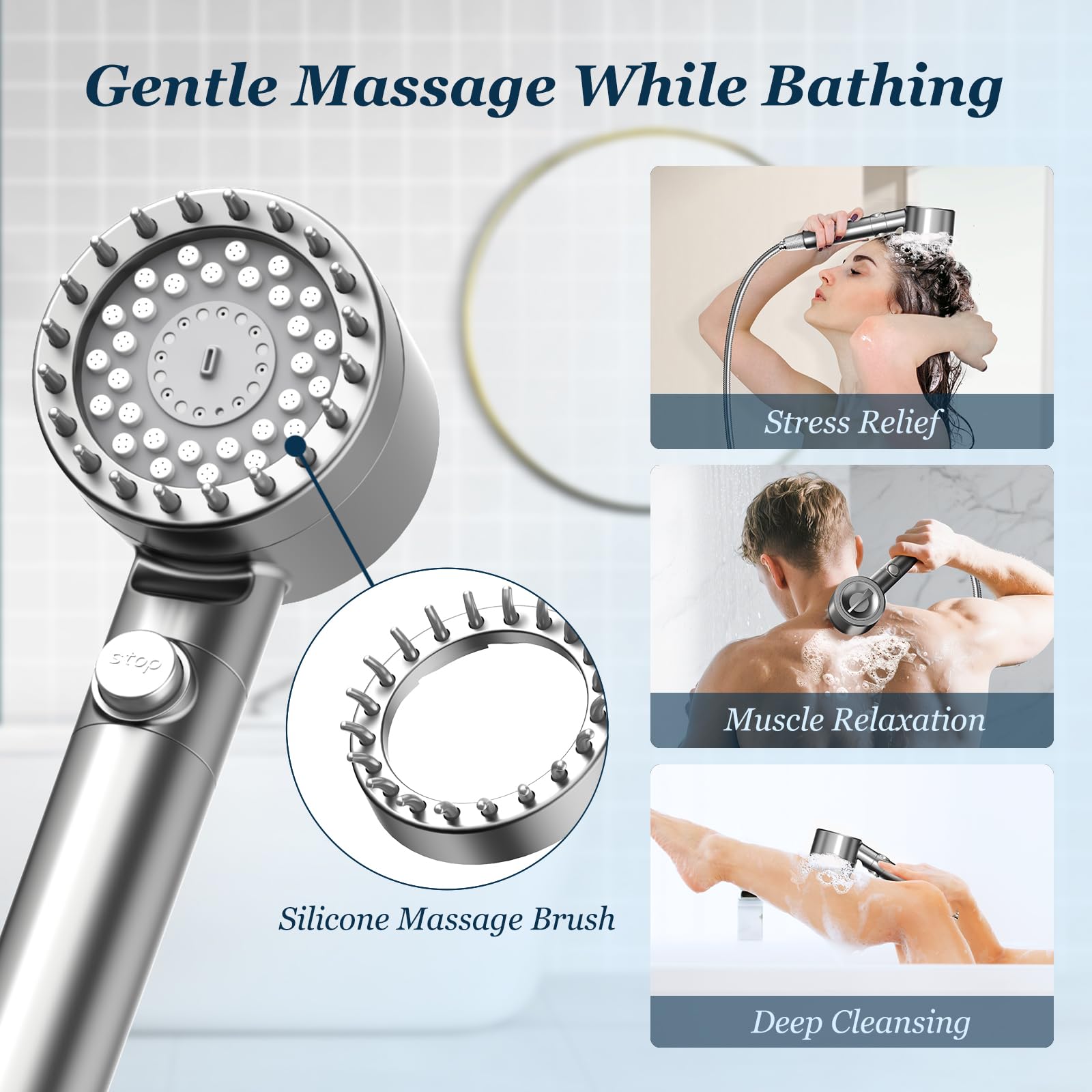 FEELSO filtered shower head hard water filtration supports smoother skin