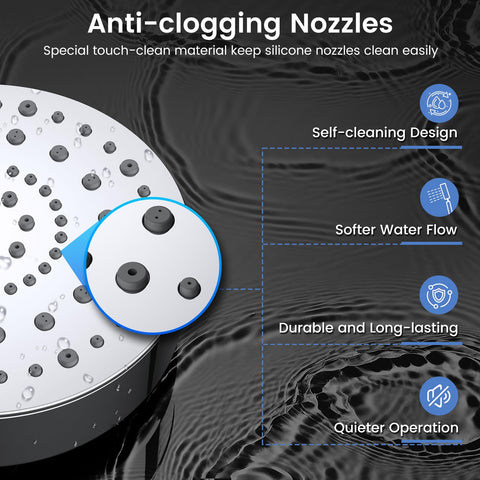 FEELSO filtered shower head in hard water areas with strong, steady spray.